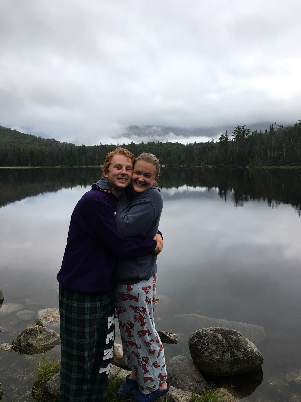 Anna and Alex at Lonesome Lake during croo summer, 2018