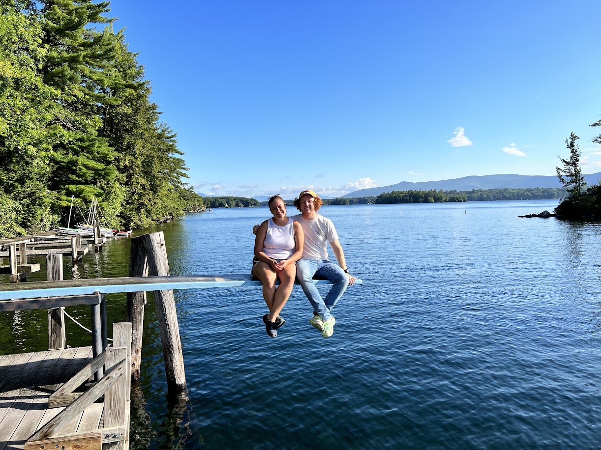 Anna and Alex on the diving board, 2022