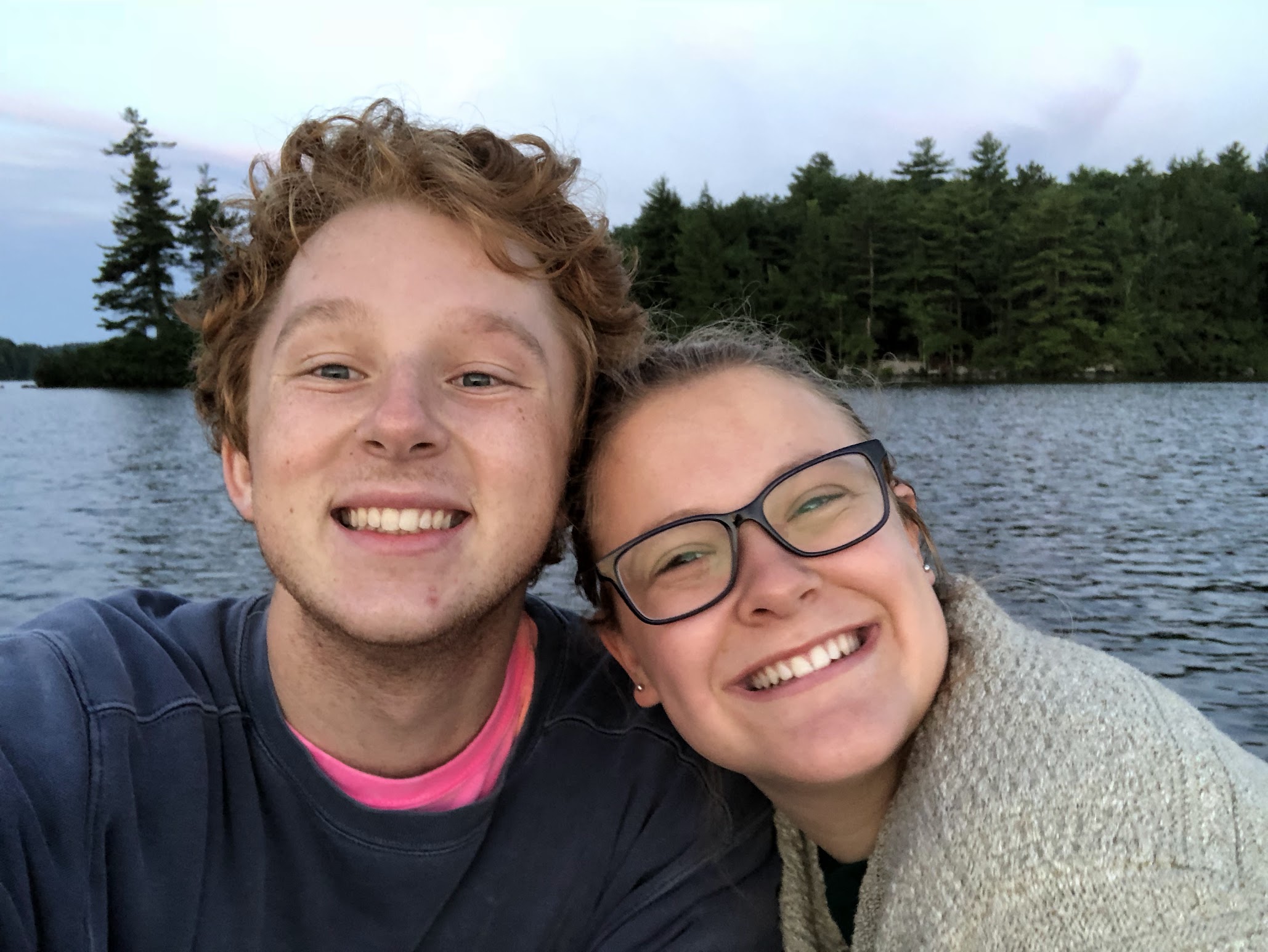 Anna and Alex selfie on the lake during croo summer