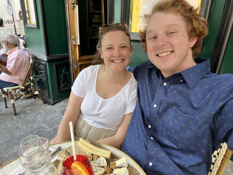 Anna and Alex at a casual brunch