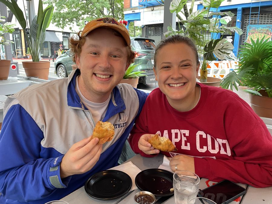 Anna and Alex at a casual brunch